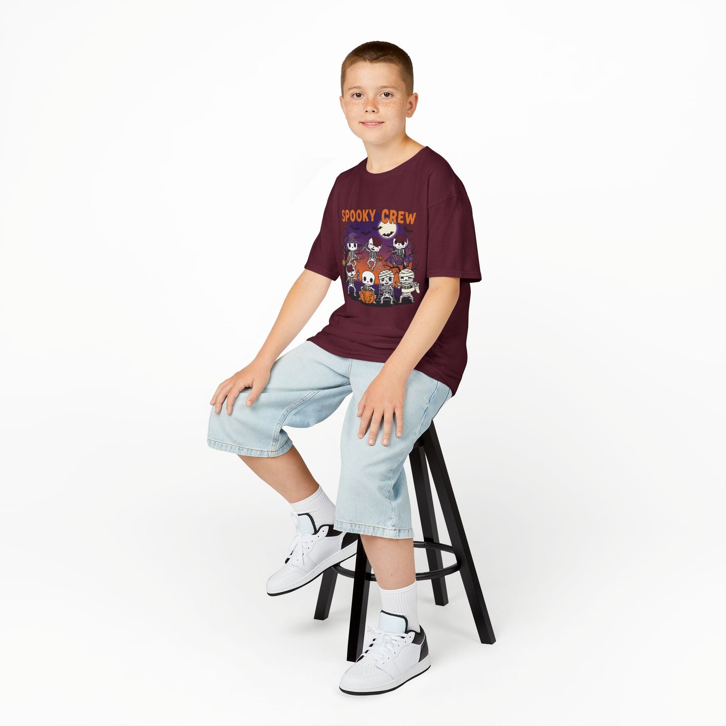 Kids Spooky Crew Halloween Tee, Fun Kid's T-Shirt, Halloween Party Top, Cozy Cotton Kids Shirt, Cute Costume Alternative