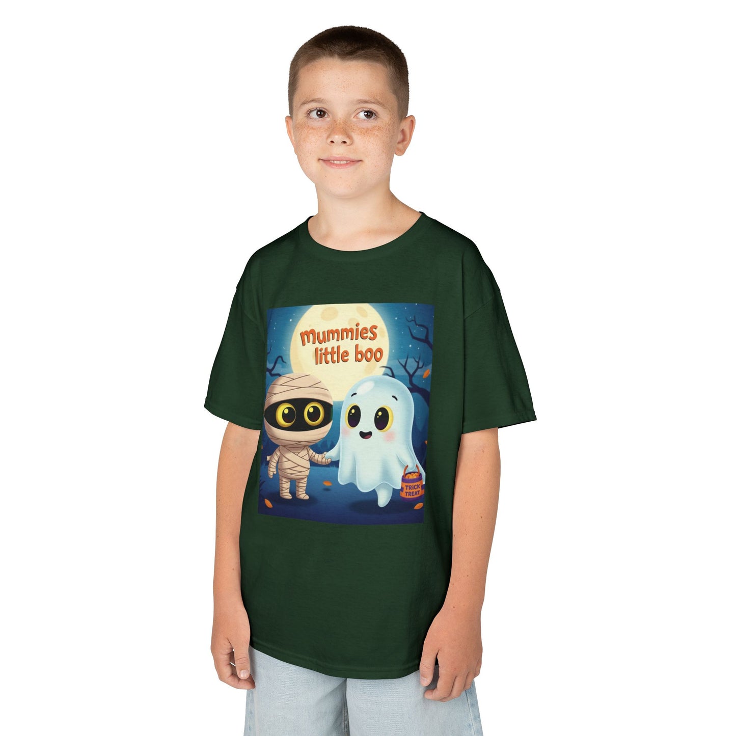 Mummy & Ghost Kids Tee, Halloween Shirt for Kids, Cute Trick-or-Treat T-Shirt, Fun Halloween Costume, Kids Graphic Tee