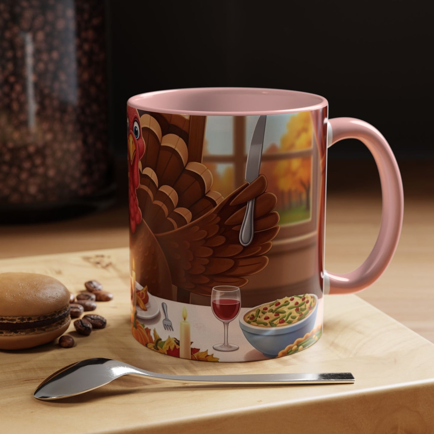 Thanksgiving Turkey Accent Coffee Mug - Holiday Decor, Gift for Friends, Family Gatherings, Festive Coffee Lover, Autumn Celebration