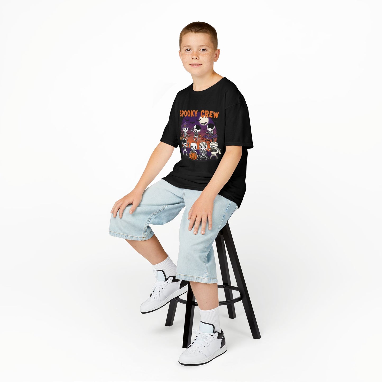 Kids Spooky Crew Halloween Tee, Fun Kid's T-Shirt, Halloween Party Top, Cozy Cotton Kids Shirt, Cute Costume Alternative