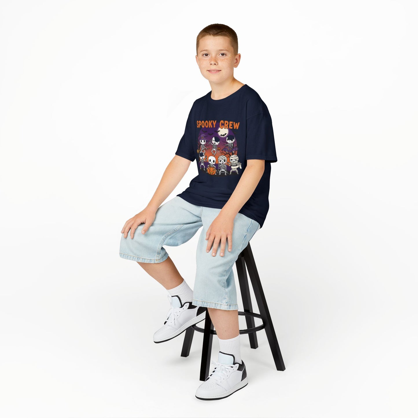 Kids Spooky Crew Halloween Tee, Fun Kid's T-Shirt, Halloween Party Top, Cozy Cotton Kids Shirt, Cute Costume Alternative