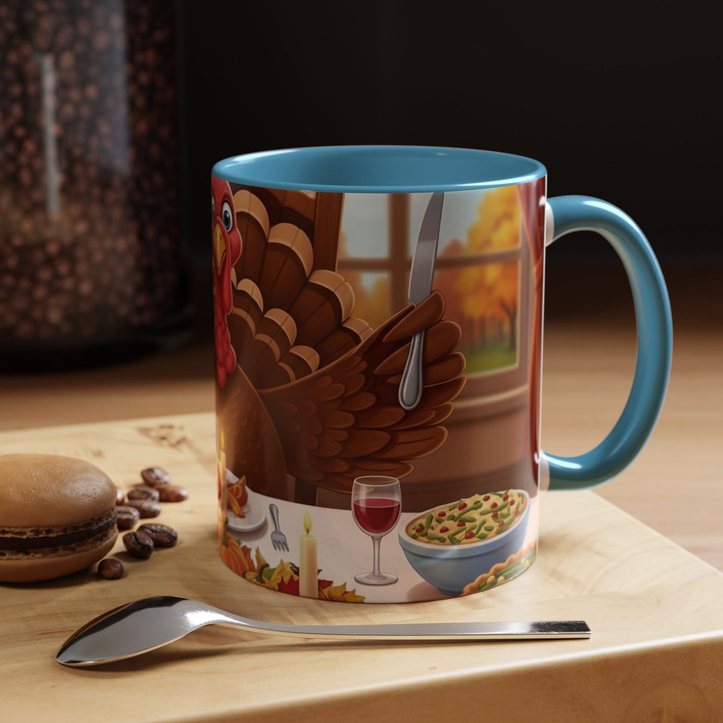 Thanksgiving Turkey Accent Coffee Mug - Holiday Decor, Gift for Friends, Family Gatherings, Festive Coffee Lover, Autumn Celebration