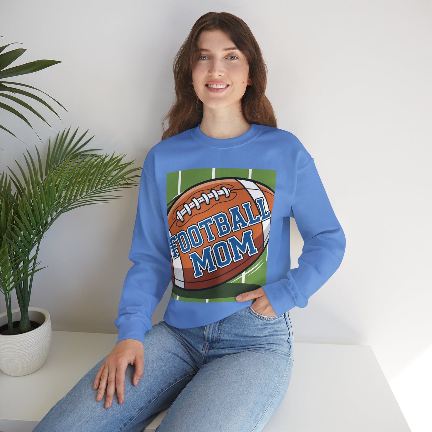 Football Mom Crewneck Sweatshirt, Cozy Sports Apparel, Gift for Football Moms, Game Day Outfit, Casual Team Spirit Wear