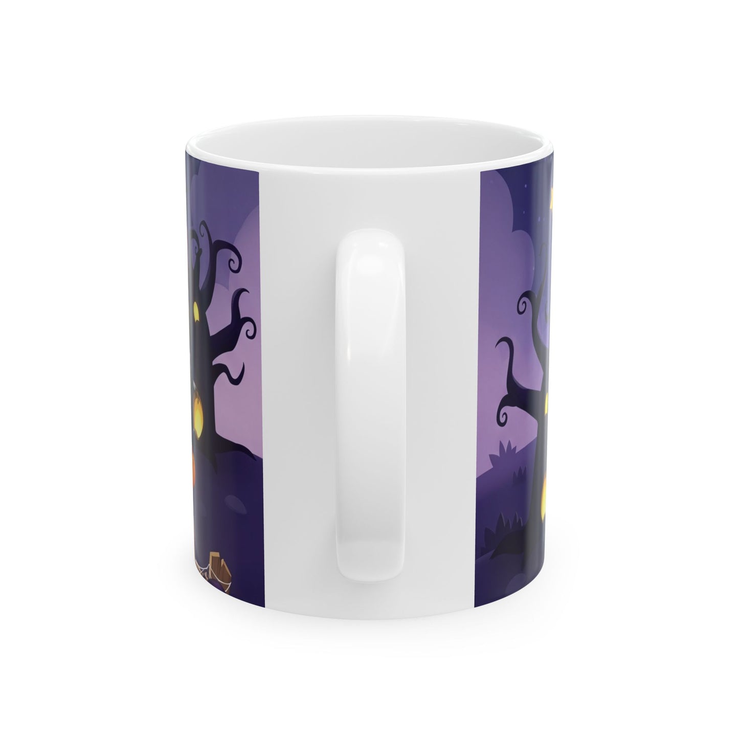 Halloween Cat Ceramic Mug, Cute Trick or Treat Design, Perfect for Fall, Cozy Vibes, Gift for Cat Lovers, Spooky Season Coffee Cup