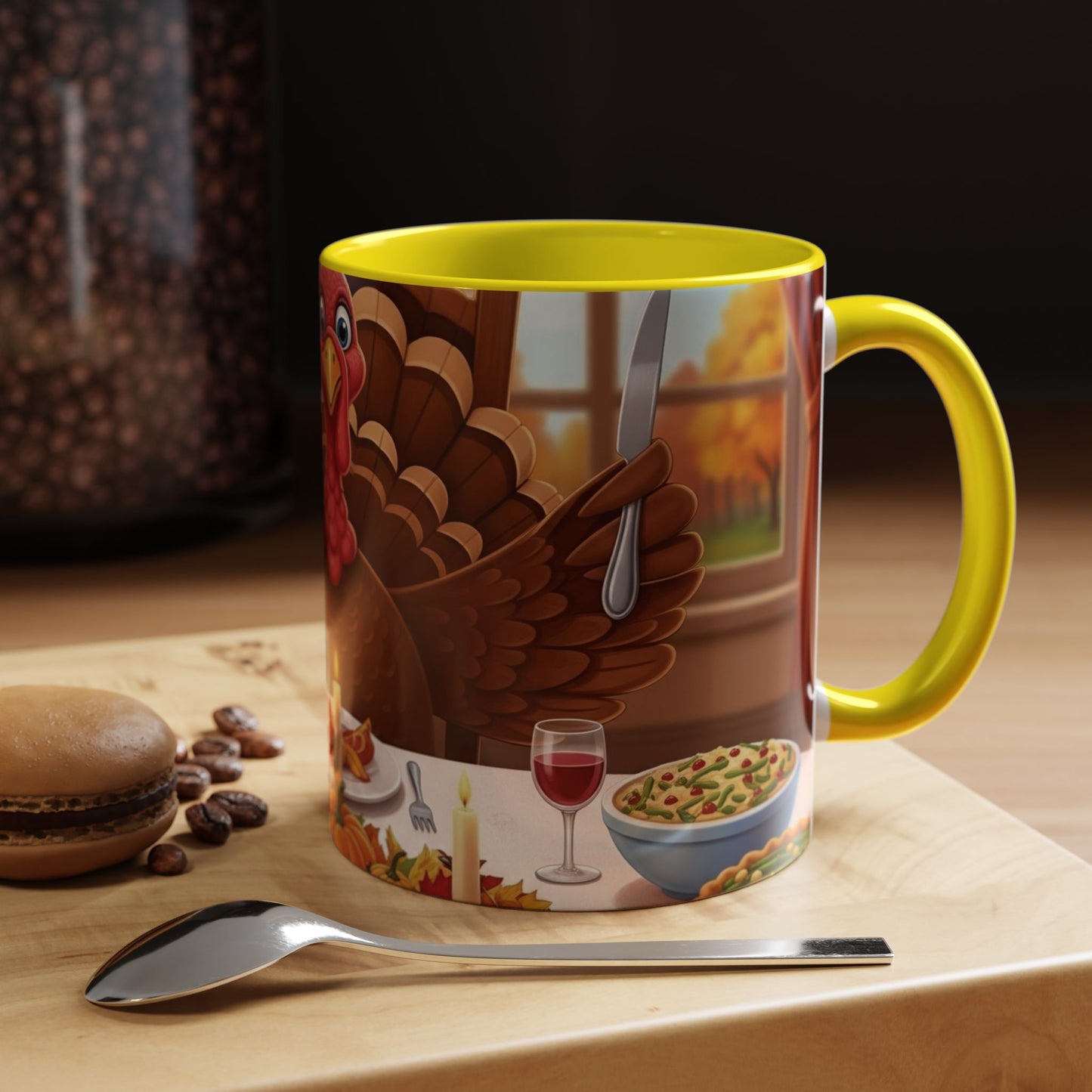 Thanksgiving Turkey Accent Coffee Mug - Holiday Decor, Gift for Friends, Family Gatherings, Festive Coffee Lover, Autumn Celebration