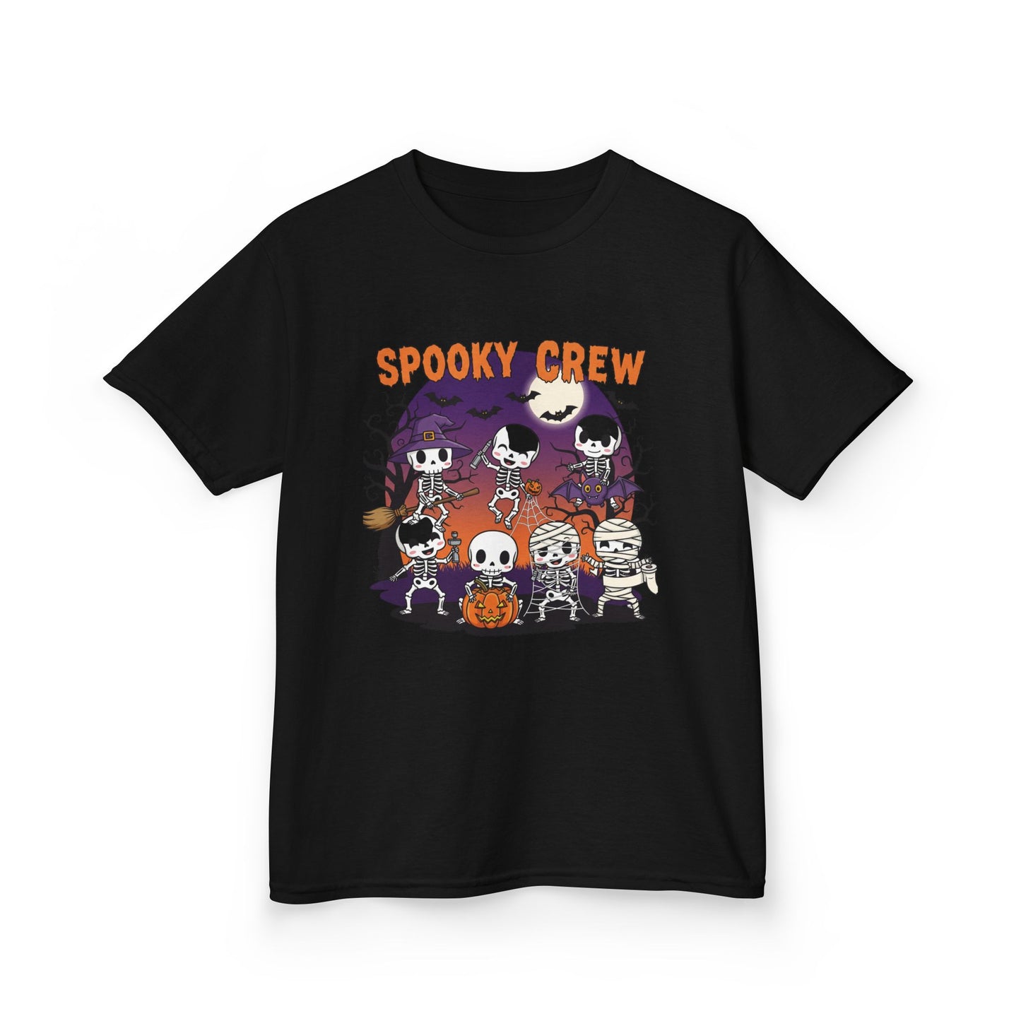 Kids Spooky Crew Halloween Tee, Fun Kid's T-Shirt, Halloween Party Top, Cozy Cotton Kids Shirt, Cute Costume Alternative