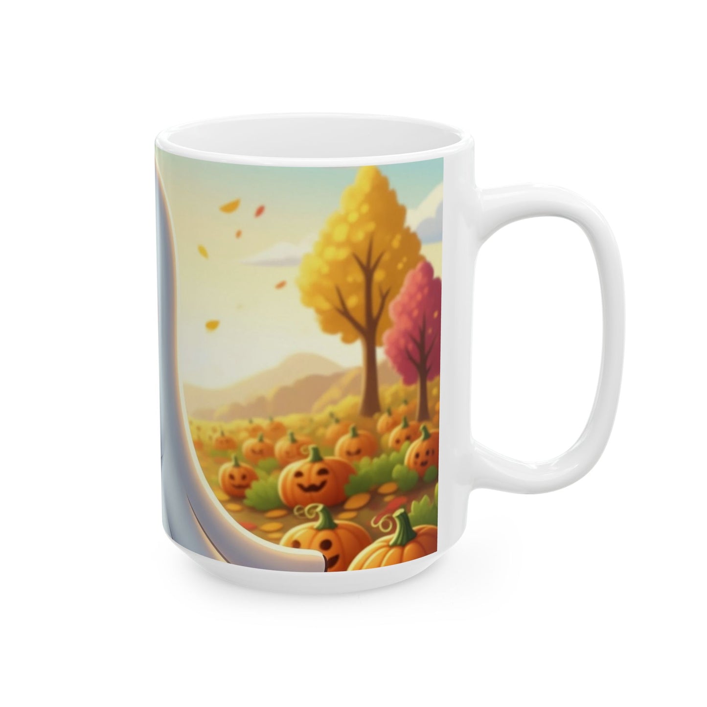 Cute Ghost Pumpkin Ceramic Mug, Fall Decor, Halloween Gift, Cozy Coffee Cup, Seasonal Drinkware