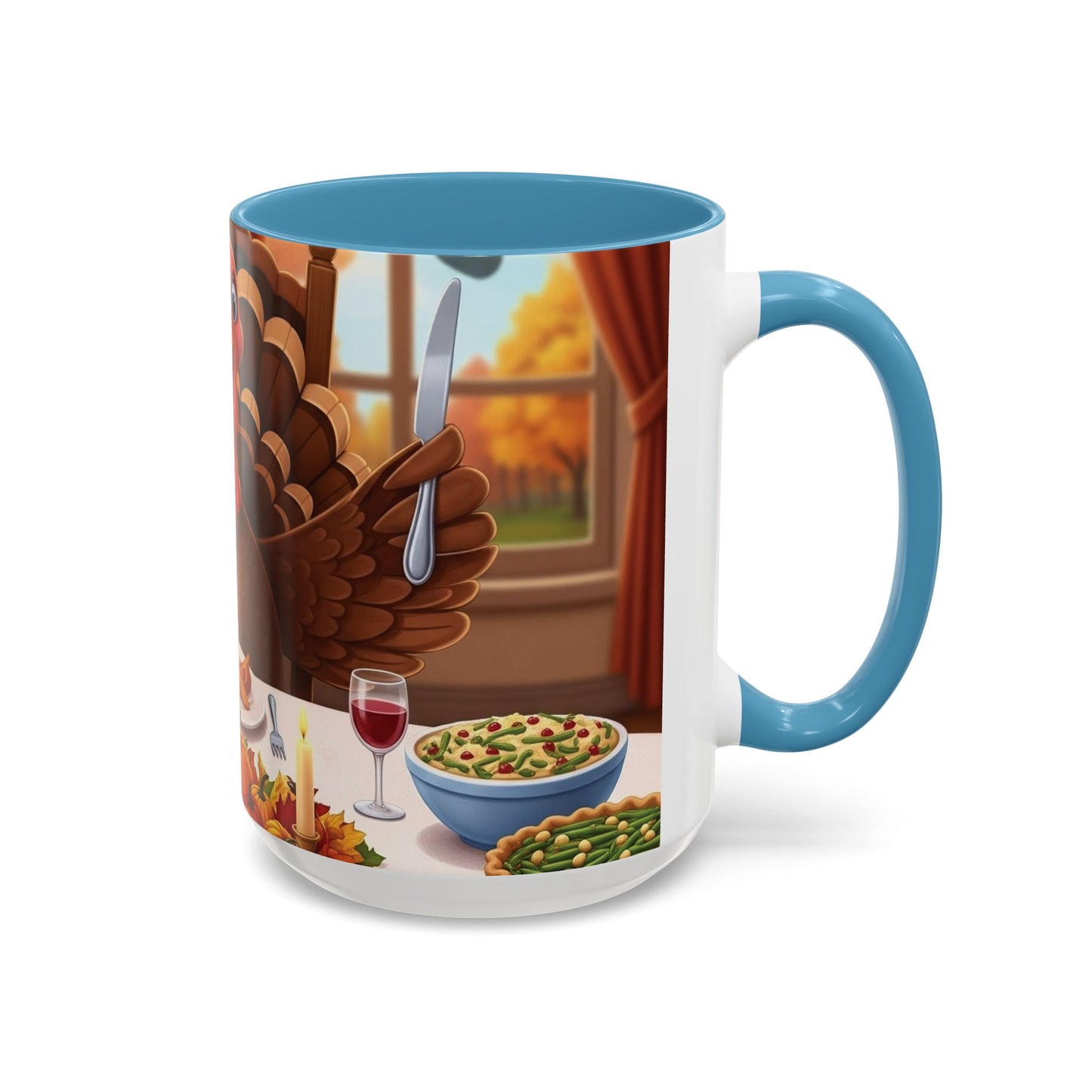 Thanksgiving Turkey Accent Coffee Mug - Holiday Decor, Gift for Friends, Family Gatherings, Festive Coffee Lover, Autumn Celebration