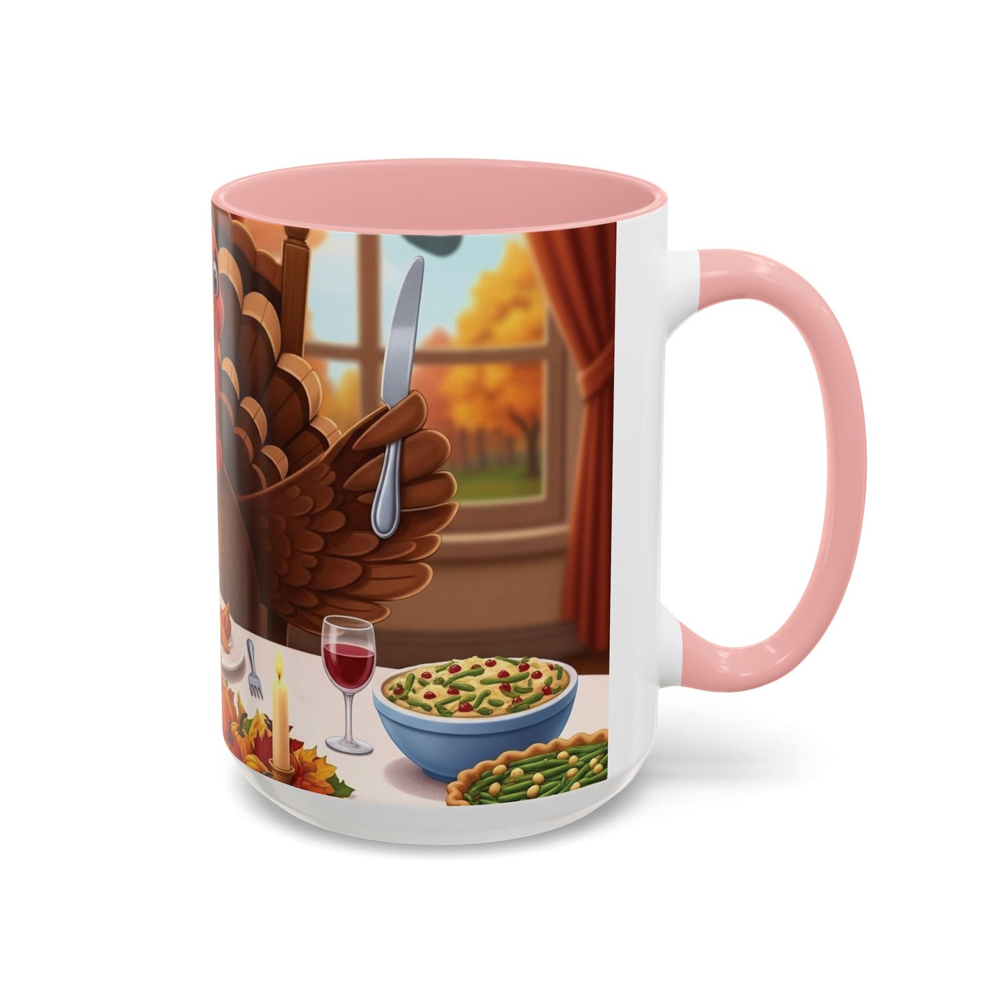 Thanksgiving Turkey Accent Coffee Mug - Holiday Decor, Gift for Friends, Family Gatherings, Festive Coffee Lover, Autumn Celebration