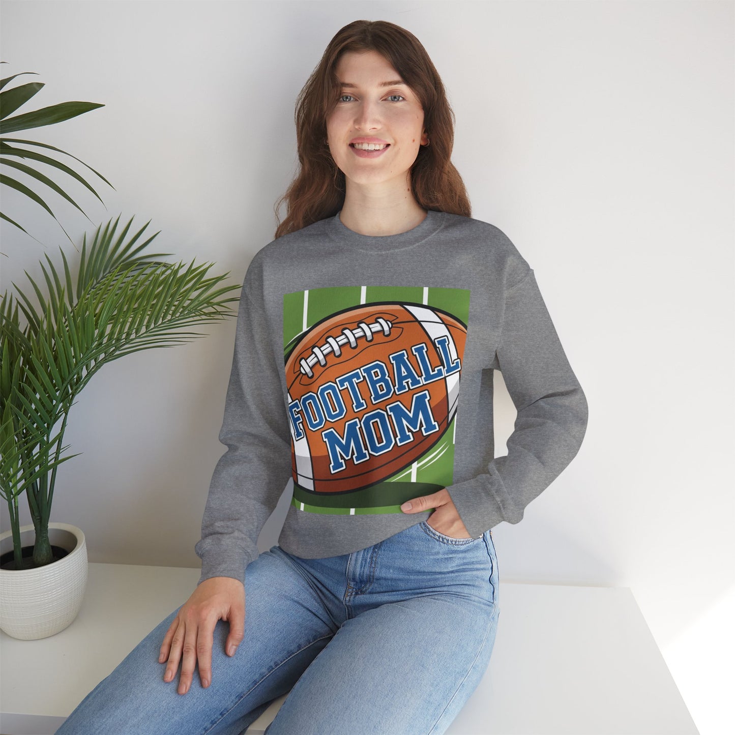 Football Mom Crewneck Sweatshirt, Cozy Sports Apparel, Gift for Football Moms, Game Day Outfit, Casual Team Spirit Wear