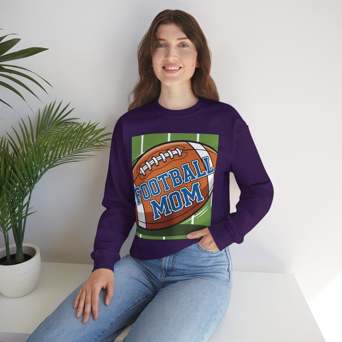 Football Mom Crewneck Sweatshirt, Cozy Sports Apparel, Gift for Football Moms, Game Day Outfit, Casual Team Spirit Wear