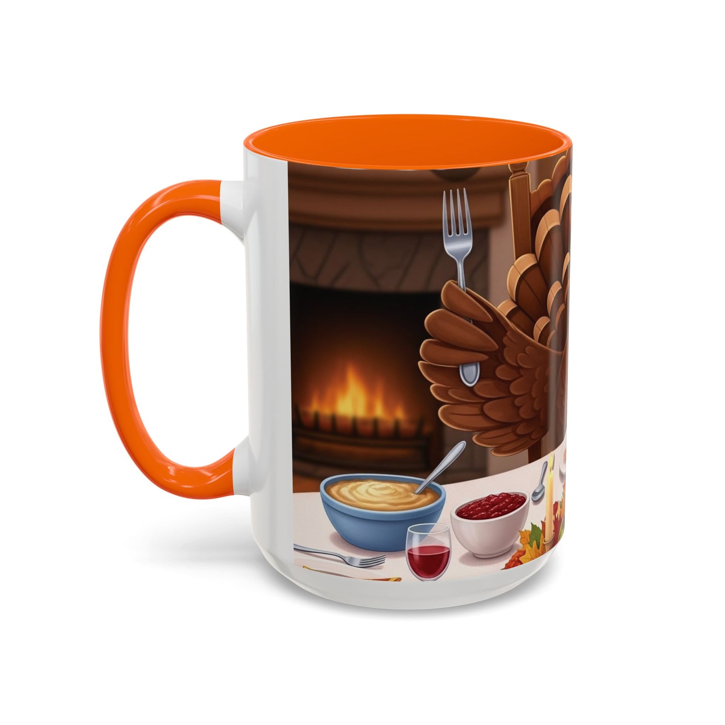 Thanksgiving Turkey Accent Coffee Mug - Holiday Decor, Gift for Friends, Family Gatherings, Festive Coffee Lover, Autumn Celebration