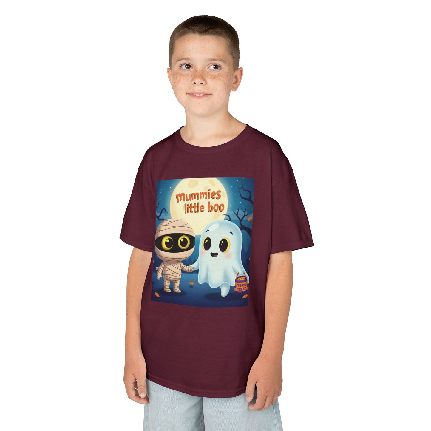 Mummy & Ghost Kids Tee, Halloween Shirt for Kids, Cute Trick-or-Treat T-Shirt, Fun Halloween Costume, Kids Graphic Tee