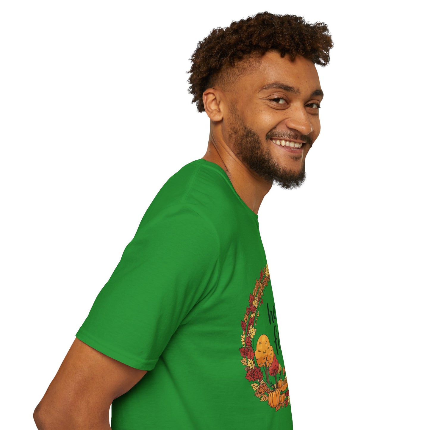 Fall-Themed Unisex Softstyle T-Shirt - 'Hello Fall', Autumn Shirt, Seasonal Tee, Cute Fall Apparel, Pumpkin Spice Fashion