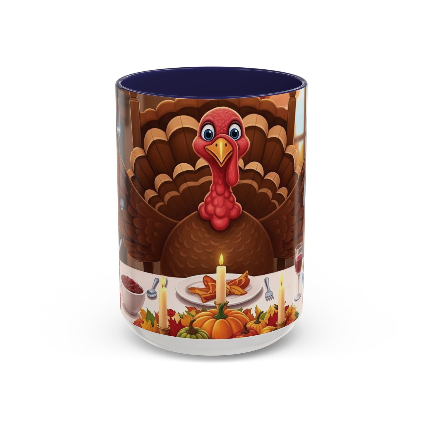 Thanksgiving Turkey Accent Coffee Mug - Holiday Decor, Gift for Friends, Family Gatherings, Festive Coffee Lover, Autumn Celebration