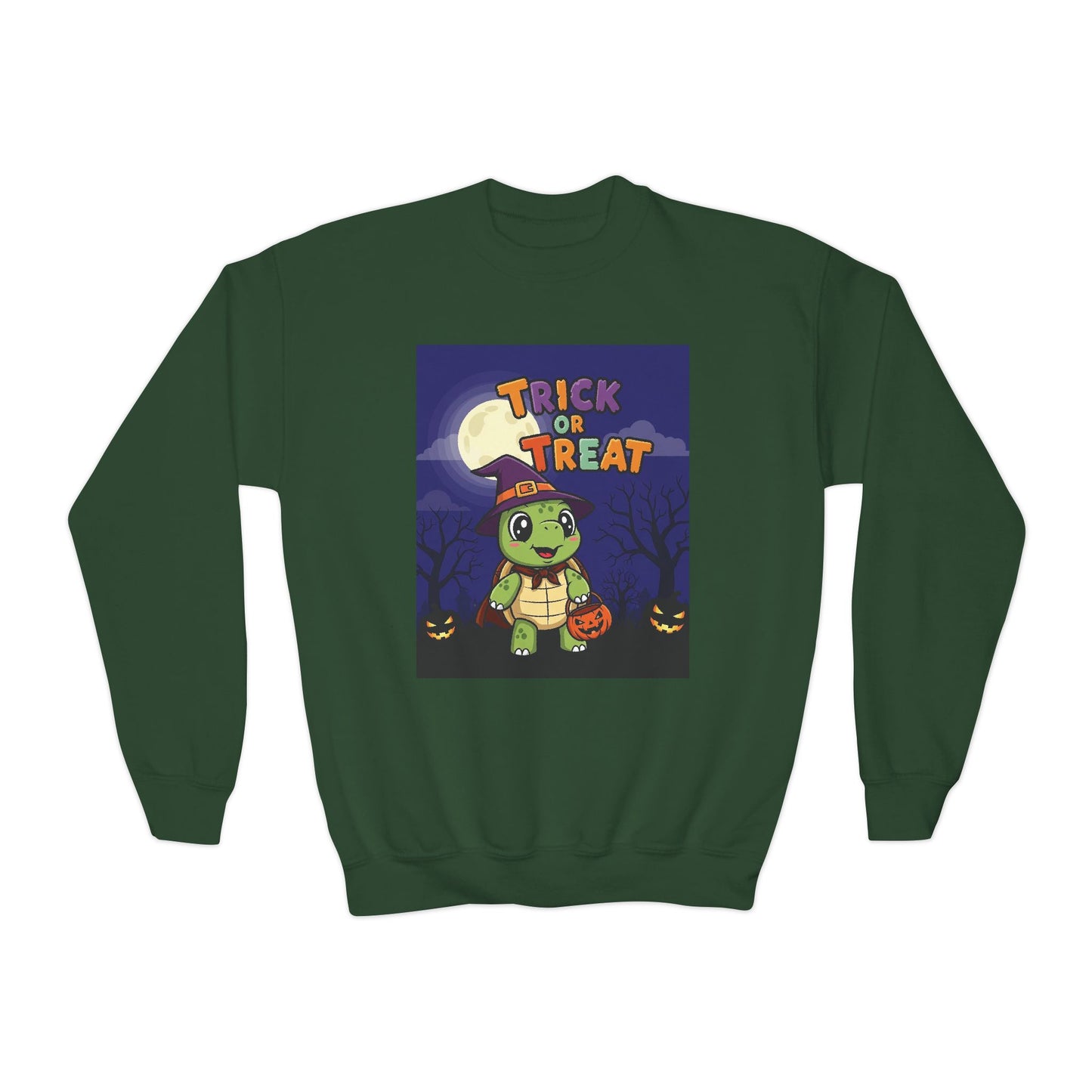 Youth Halloween Crewneck Sweatshirt, Trick or Treat Sweatshirt, Kids Halloween Apparel, Cozy Fall Fashion, Spooky Season Gift