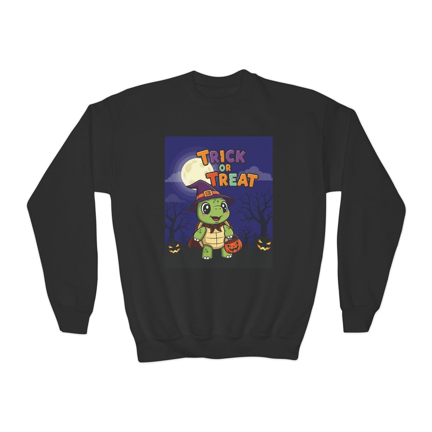 Youth Halloween Crewneck Sweatshirt, Trick or Treat Sweatshirt, Kids Halloween Apparel, Cozy Fall Fashion, Spooky Season Gift