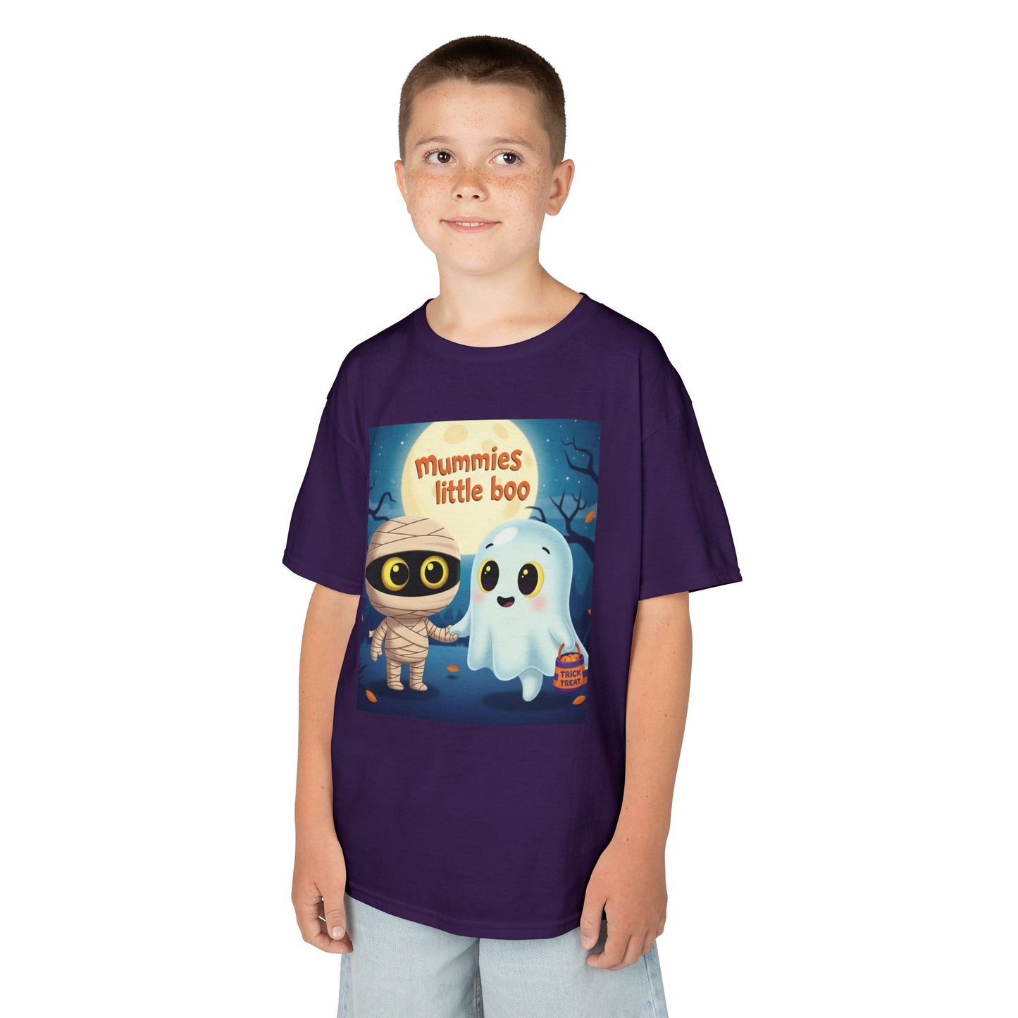 Mummy & Ghost Kids Tee, Halloween Shirt for Kids, Cute Trick-or-Treat T-Shirt, Fun Halloween Costume, Kids Graphic Tee