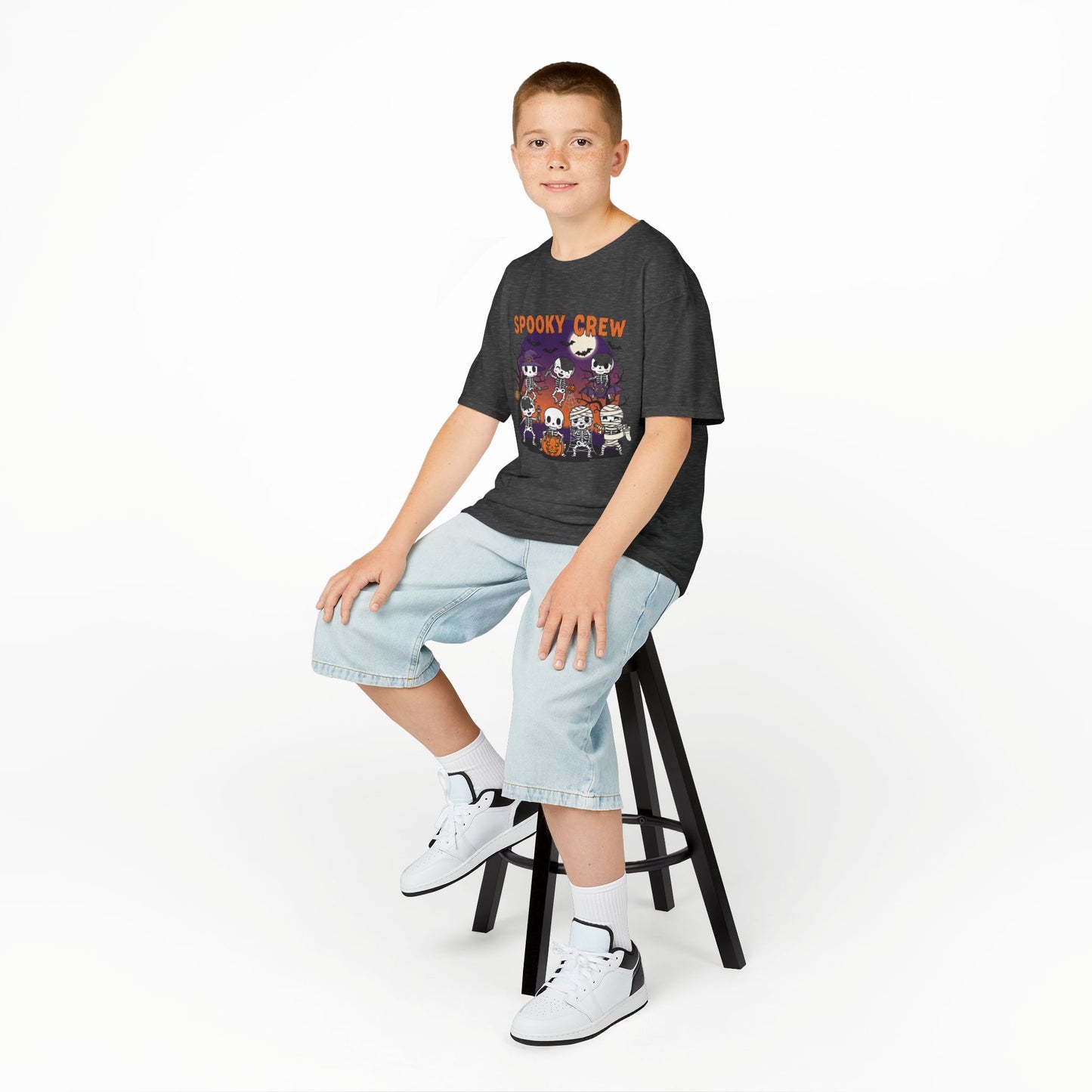 Kids Spooky Crew Halloween Tee, Fun Kid's T-Shirt, Halloween Party Top, Cozy Cotton Kids Shirt, Cute Costume Alternative