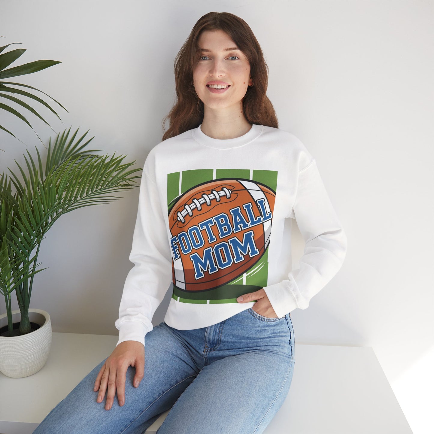 Football Mom Crewneck Sweatshirt, Cozy Sports Apparel, Gift for Football Moms, Game Day Outfit, Casual Team Spirit Wear