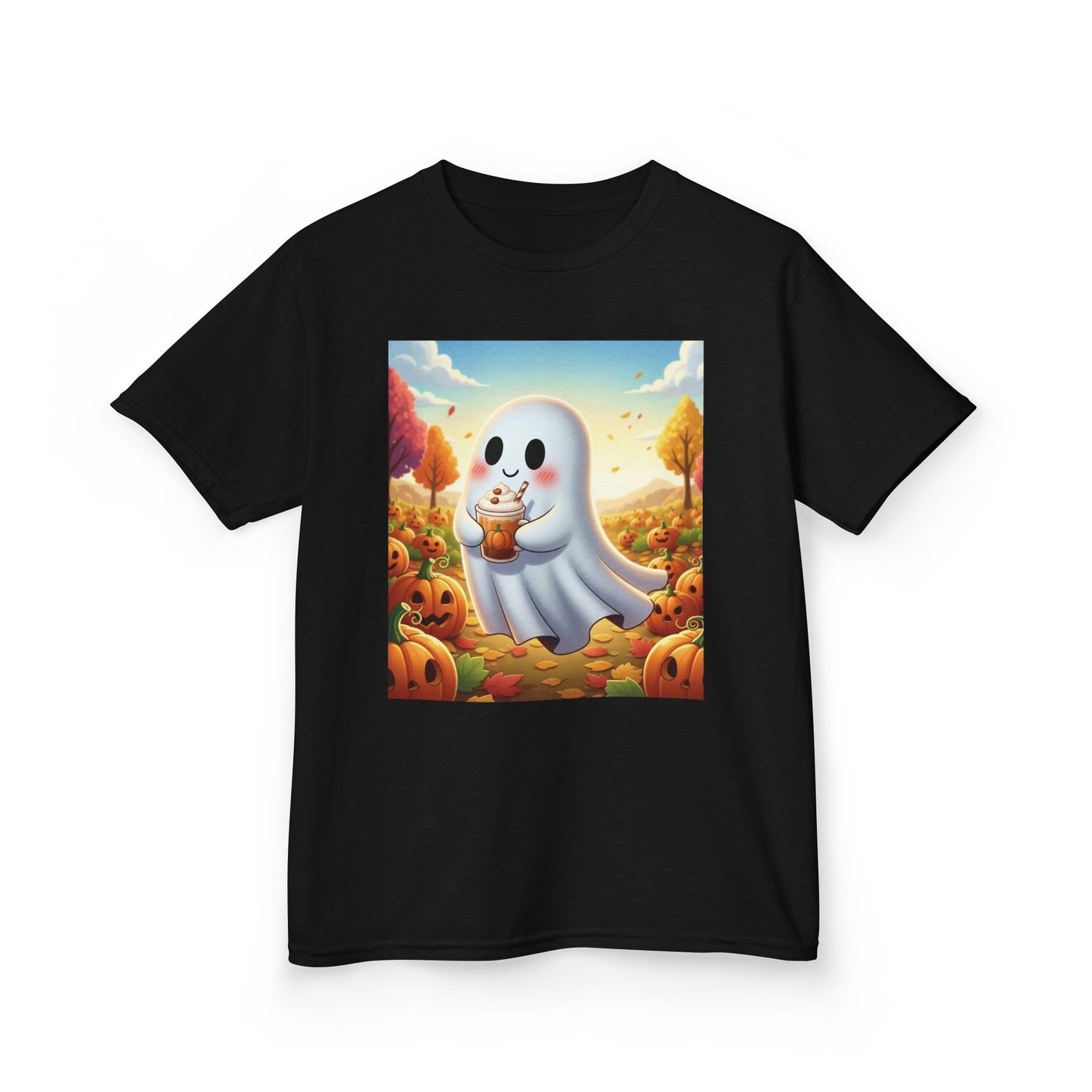 Kids Halloween Ghost Tee, Spooky Cute Tee, Fall Pumpkin Shirt