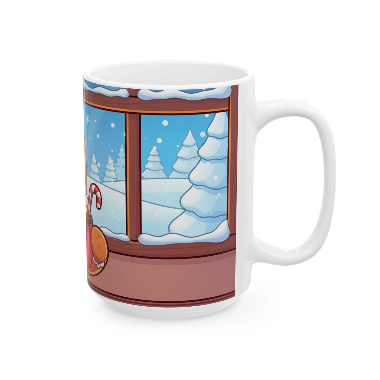 Cozy Gingerbread Mug - Winter Hot Cocoa Cup, Christmas Gift, Holiday Tea Mug, Cute Kitchen Decor, Festive Hot Drinkware