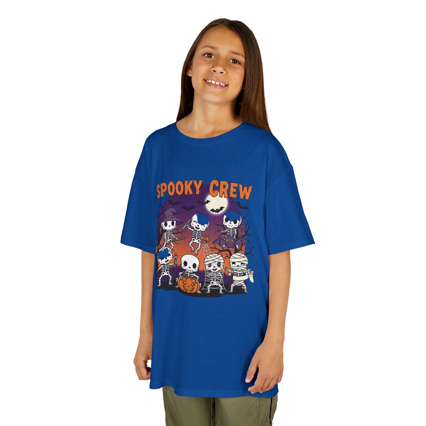 Kids Spooky Crew Halloween Tee, Fun Kid's T-Shirt, Halloween Party Top, Cozy Cotton Kids Shirt, Cute Costume Alternative