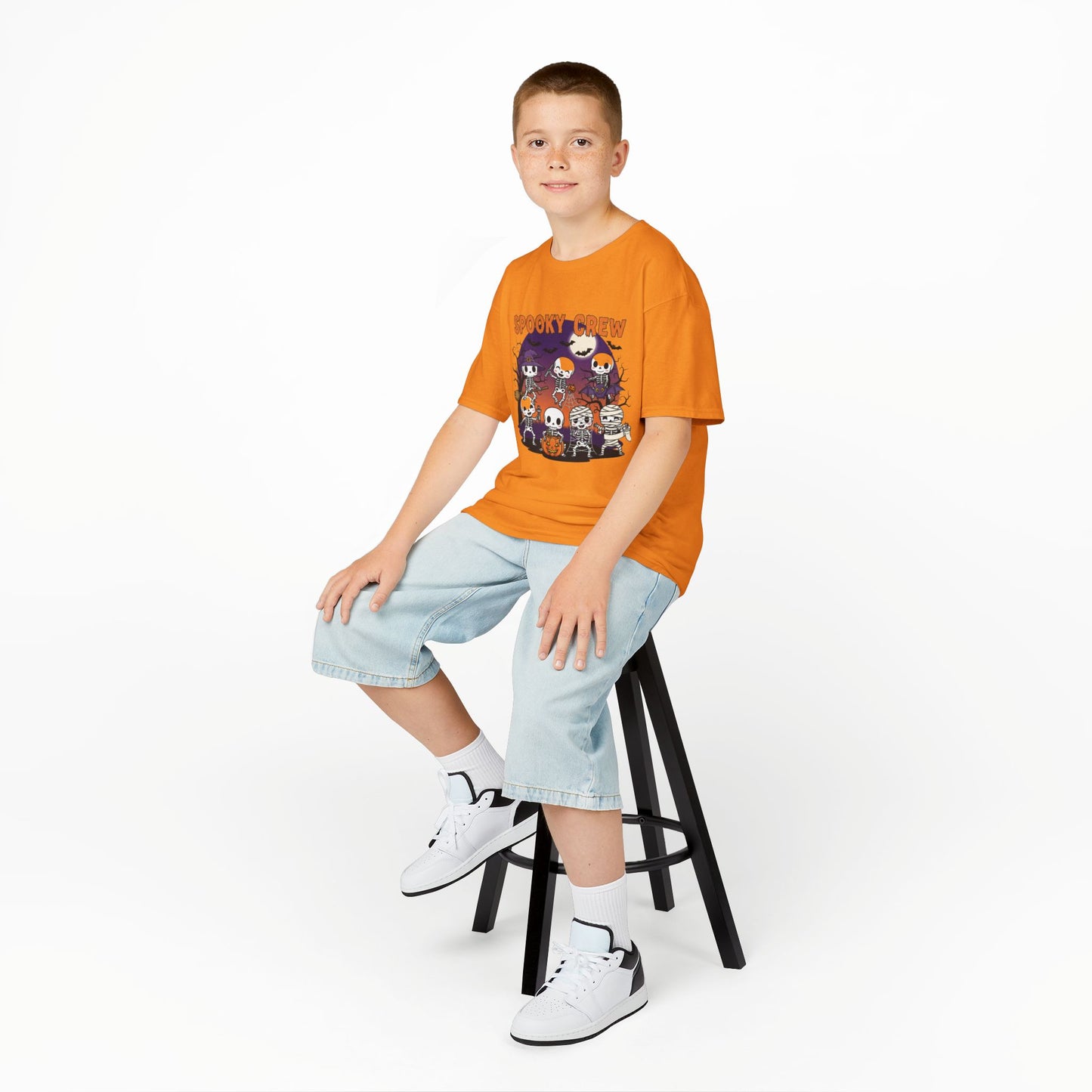 Kids Spooky Crew Halloween Tee, Fun Kid's T-Shirt, Halloween Party Top, Cozy Cotton Kids Shirt, Cute Costume Alternative