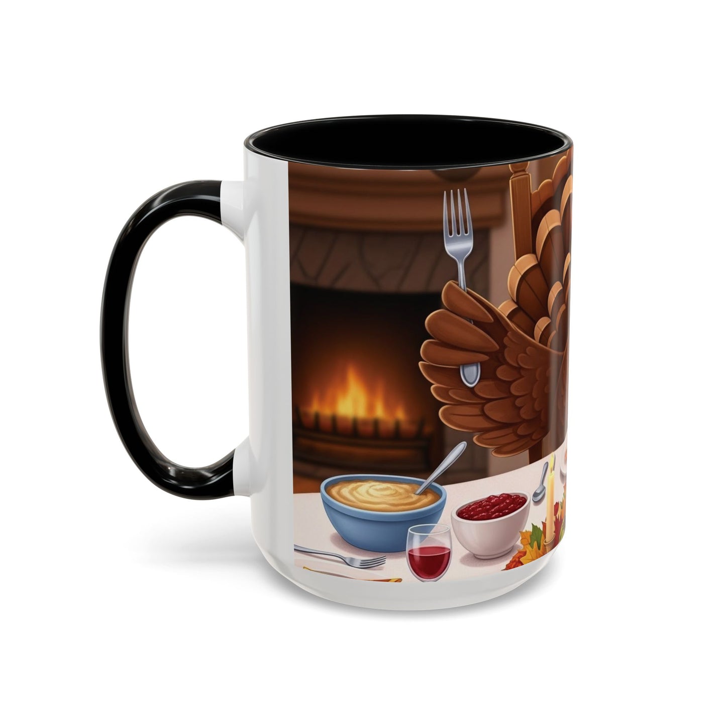 Thanksgiving Turkey Accent Coffee Mug - Holiday Decor, Gift for Friends, Family Gatherings, Festive Coffee Lover, Autumn Celebration