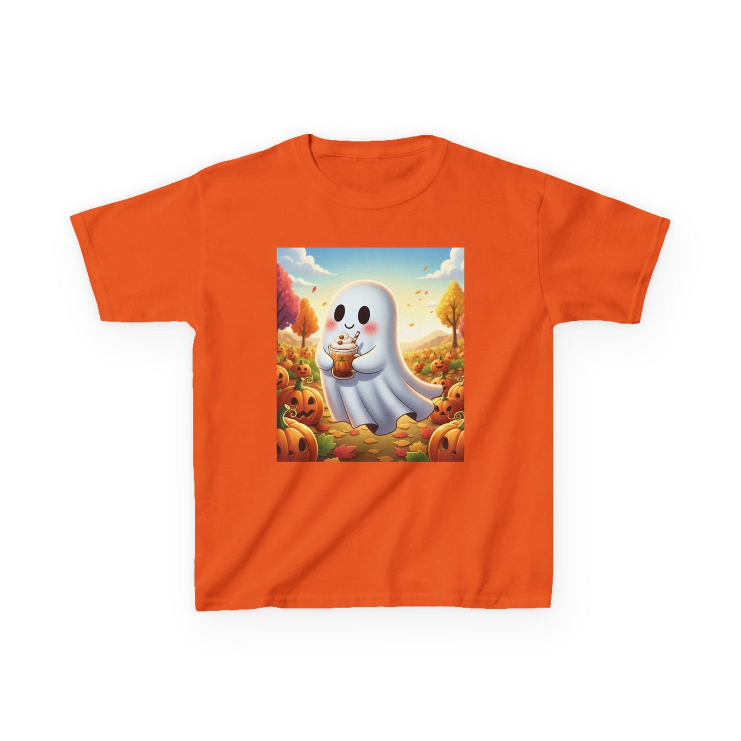 Kids Halloween Ghost Tee, Spooky Cute Tee, Fall Pumpkin Shirt