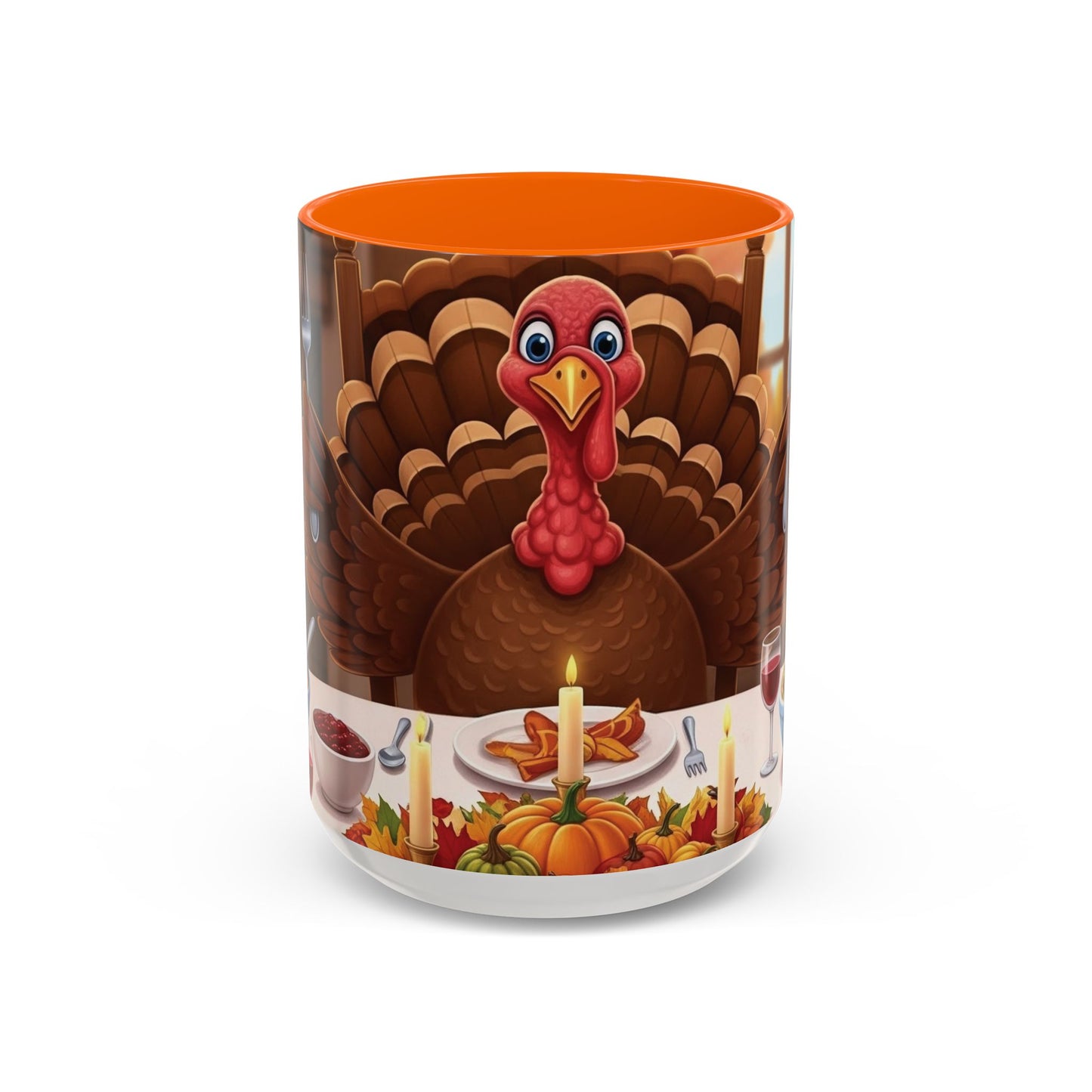 Thanksgiving Turkey Accent Coffee Mug - Holiday Decor, Gift for Friends, Family Gatherings, Festive Coffee Lover, Autumn Celebration