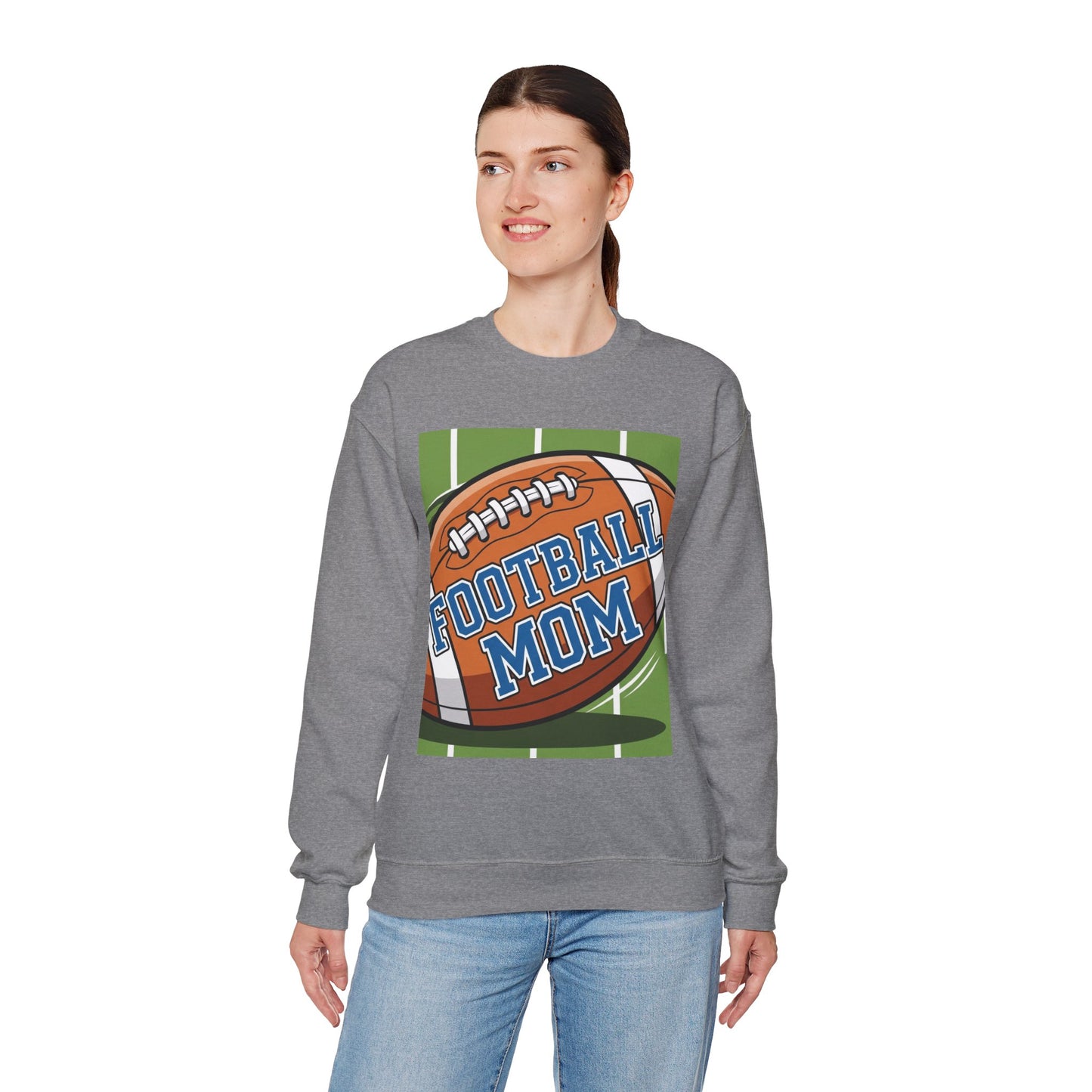 Football Mom Crewneck Sweatshirt, Cozy Sports Apparel, Gift for Football Moms, Game Day Outfit, Casual Team Spirit Wear