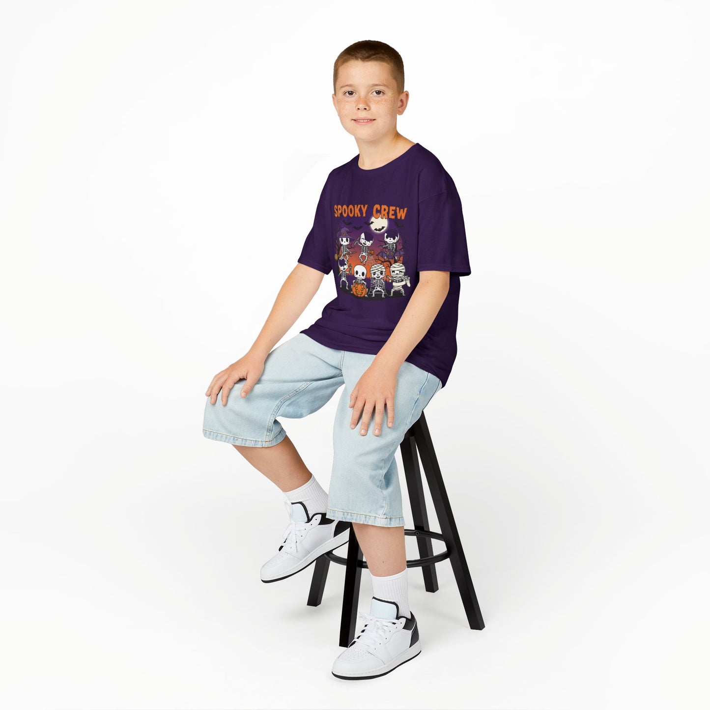 Kids Spooky Crew Halloween Tee, Fun Kid's T-Shirt, Halloween Party Top, Cozy Cotton Kids Shirt, Cute Costume Alternative