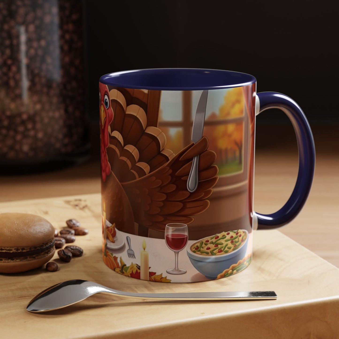 Thanksgiving Turkey Accent Coffee Mug - Holiday Decor, Gift for Friends, Family Gatherings, Festive Coffee Lover, Autumn Celebration