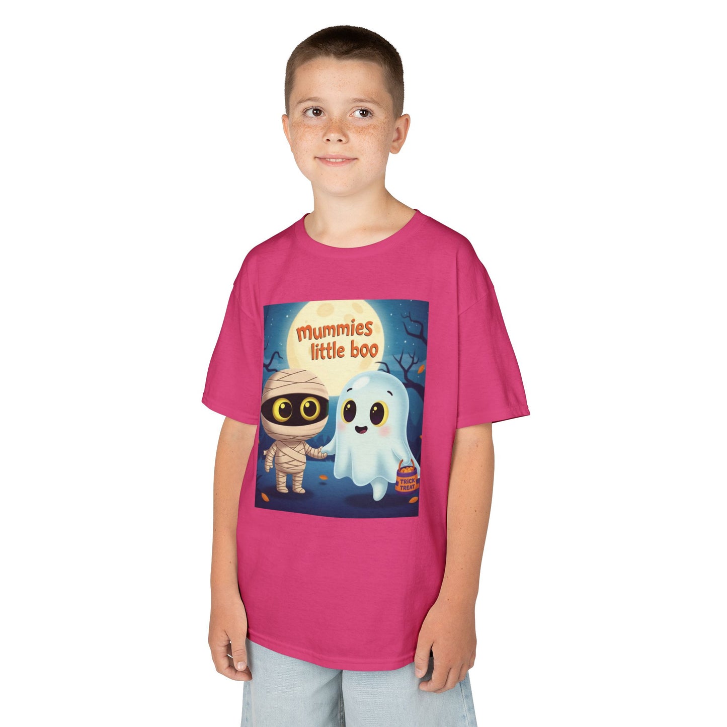 Mummy & Ghost Kids Tee, Halloween Shirt for Kids, Cute Trick-or-Treat T-Shirt, Fun Halloween Costume, Kids Graphic Tee