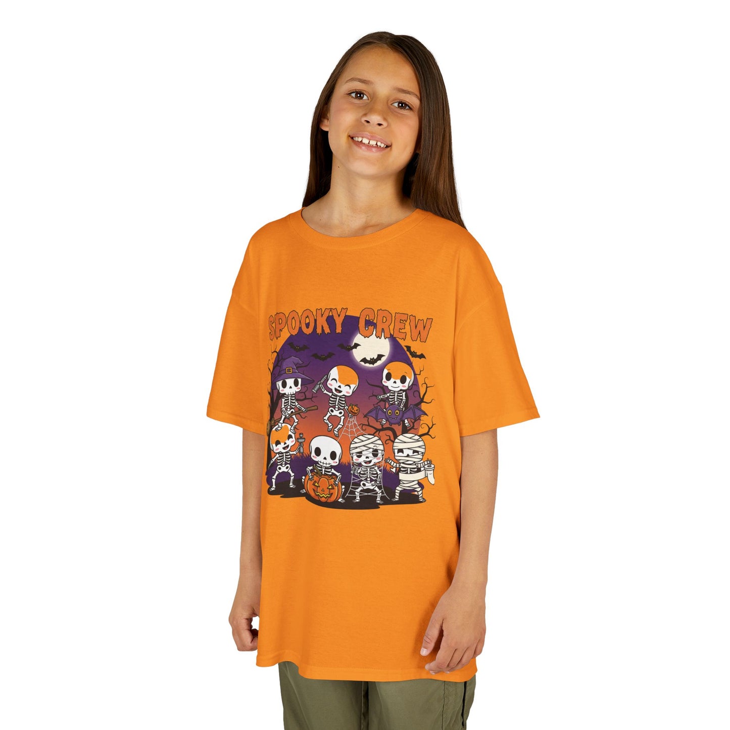 Kids Spooky Crew Halloween Tee, Fun Kid's T-Shirt, Halloween Party Top, Cozy Cotton Kids Shirt, Cute Costume Alternative