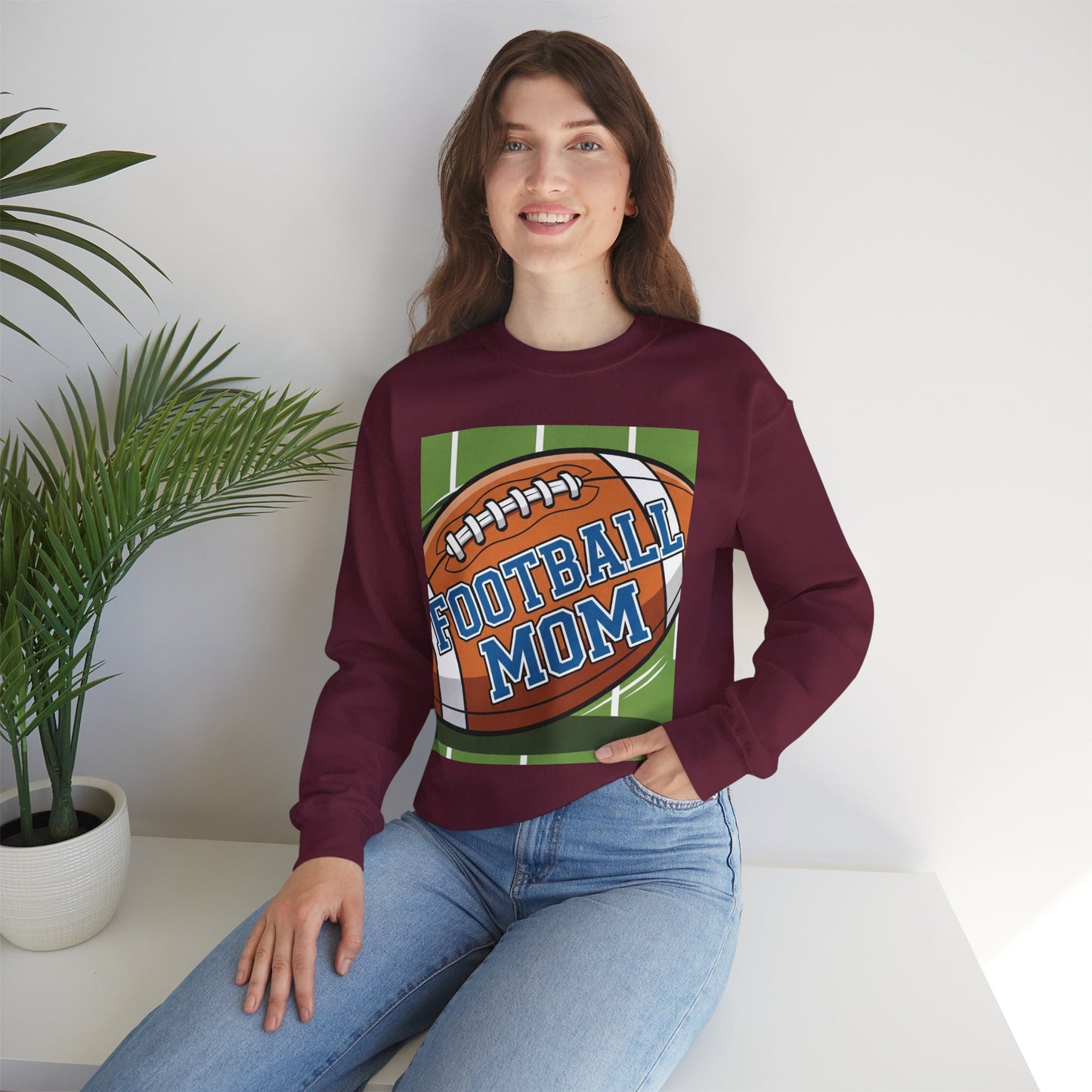 Football Mom Crewneck Sweatshirt, Cozy Sports Apparel, Gift for Football Moms, Game Day Outfit, Casual Team Spirit Wear