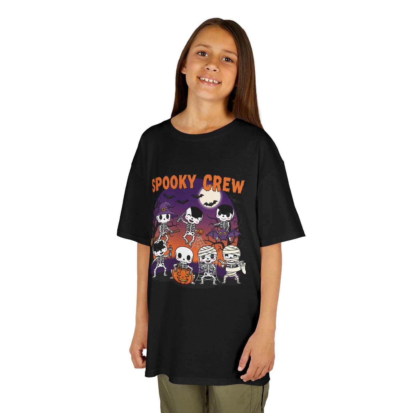 Kids Spooky Crew Halloween Tee, Fun Kid's T-Shirt, Halloween Party Top, Cozy Cotton Kids Shirt, Cute Costume Alternative