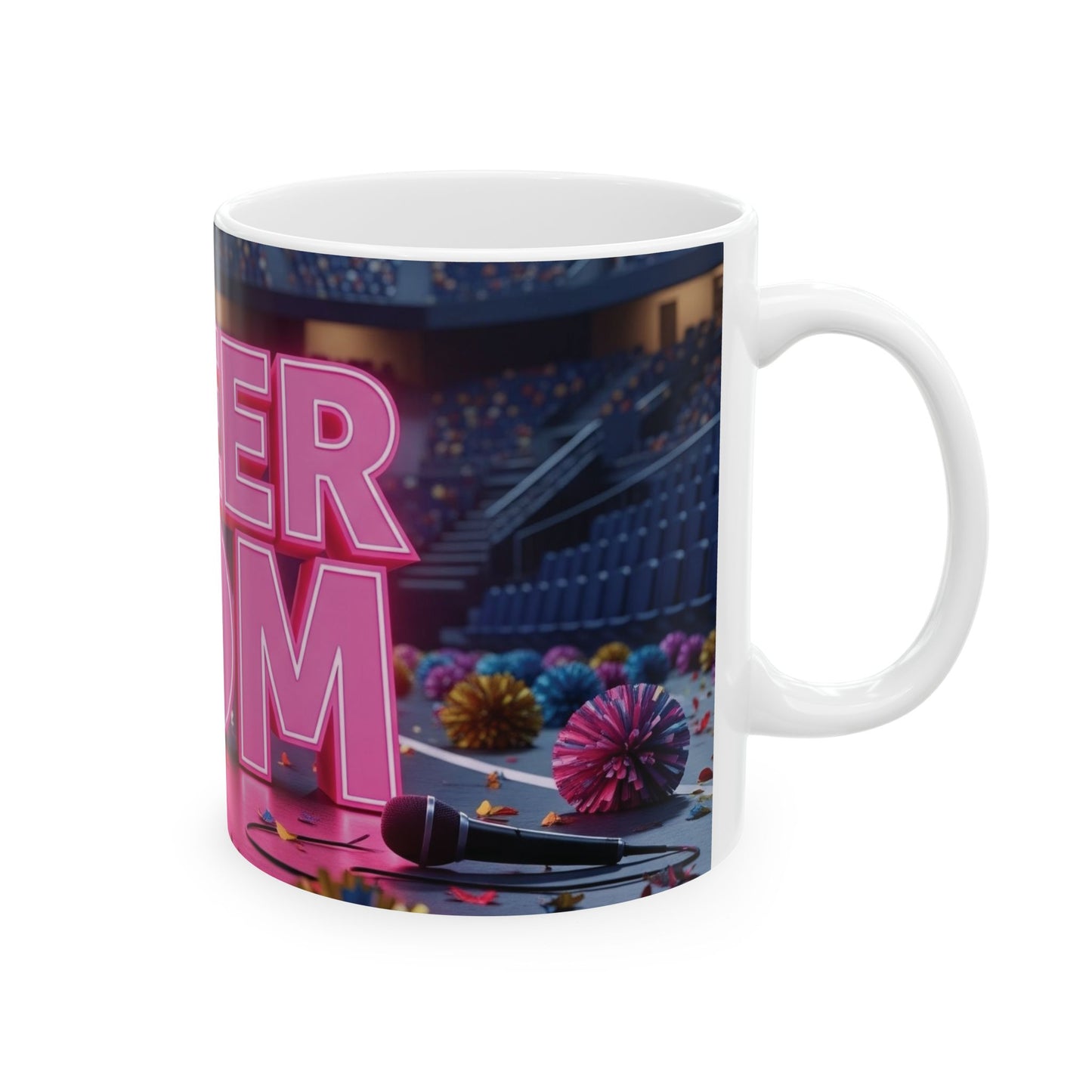 Cheer Mom Ceramic Mug, Perfect Gift for Sports and Cheerleading Events, Fun Mom's Coffee Cup, Cheer Mom Gift, Team Spirit Mug