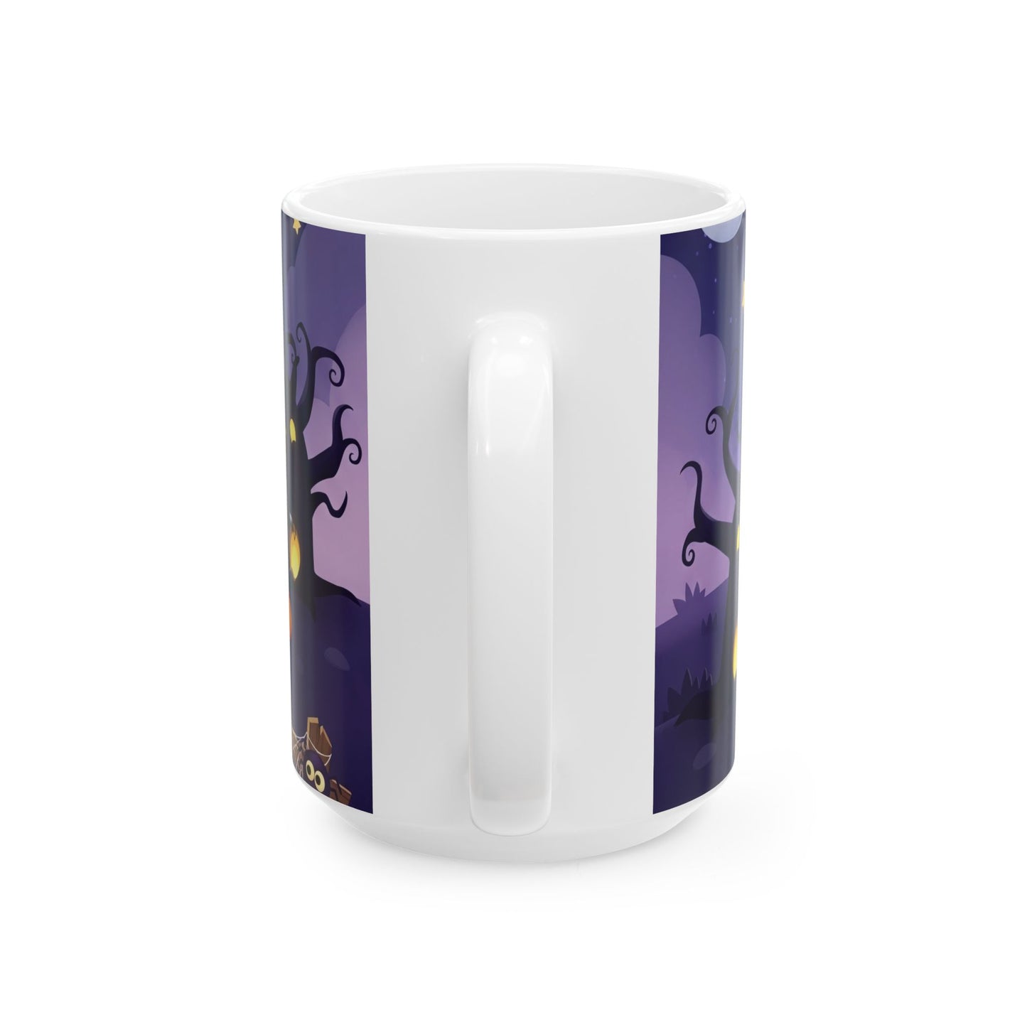 Halloween Cat Ceramic Mug, Cute Trick or Treat Design, Perfect for Fall, Cozy Vibes, Gift for Cat Lovers, Spooky Season Coffee Cup