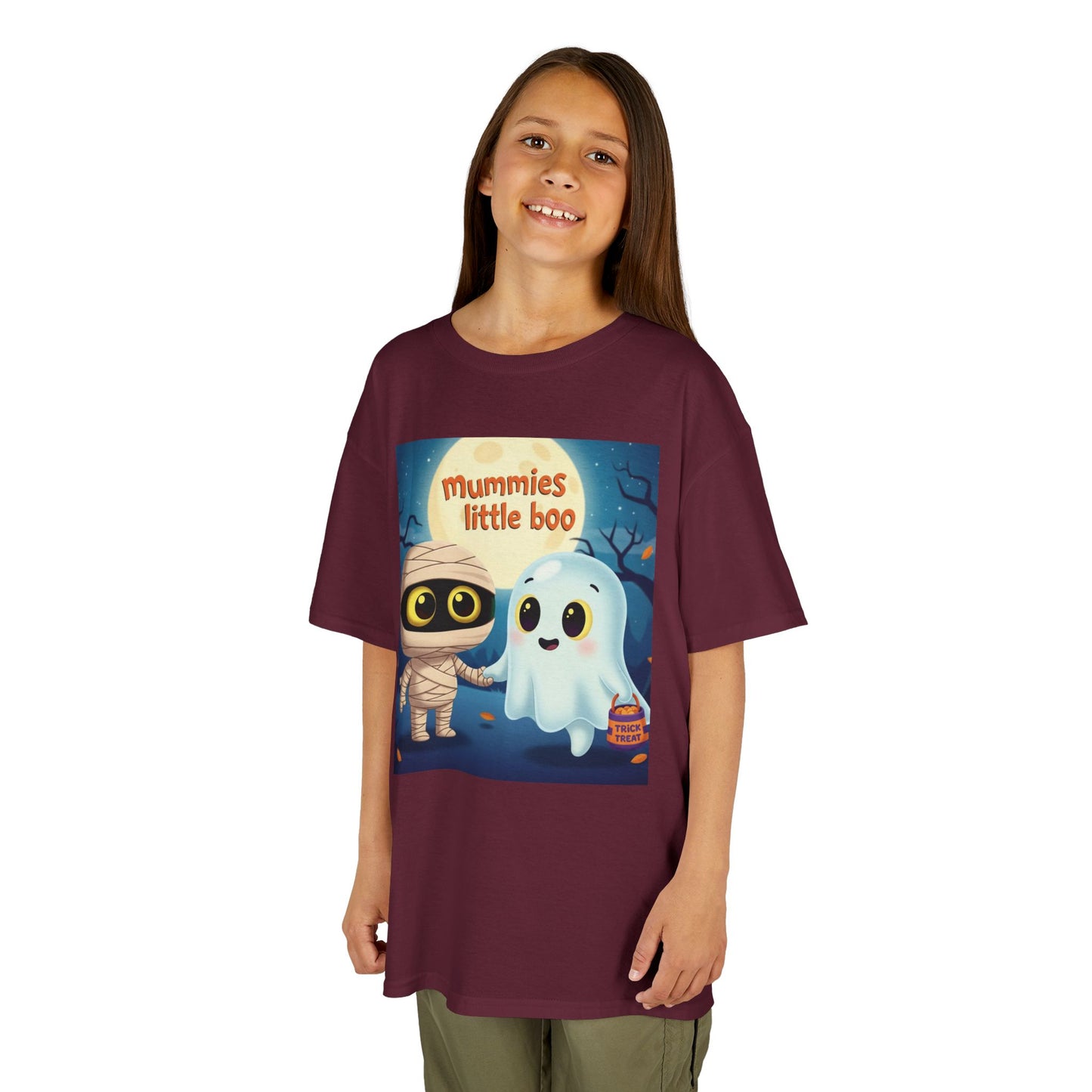 Mummy & Ghost Kids Tee, Halloween Shirt for Kids, Cute Trick-or-Treat T-Shirt, Fun Halloween Costume, Kids Graphic Tee