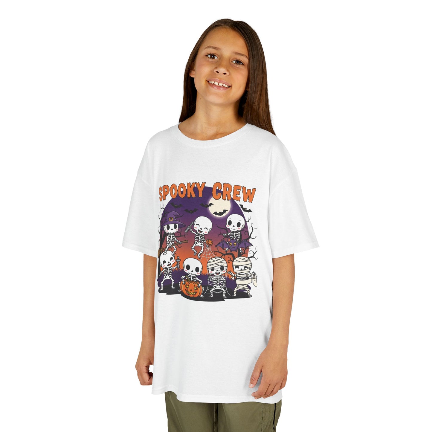 Kids Spooky Crew Halloween Tee, Fun Kid's T-Shirt, Halloween Party Top, Cozy Cotton Kids Shirt, Cute Costume Alternative
