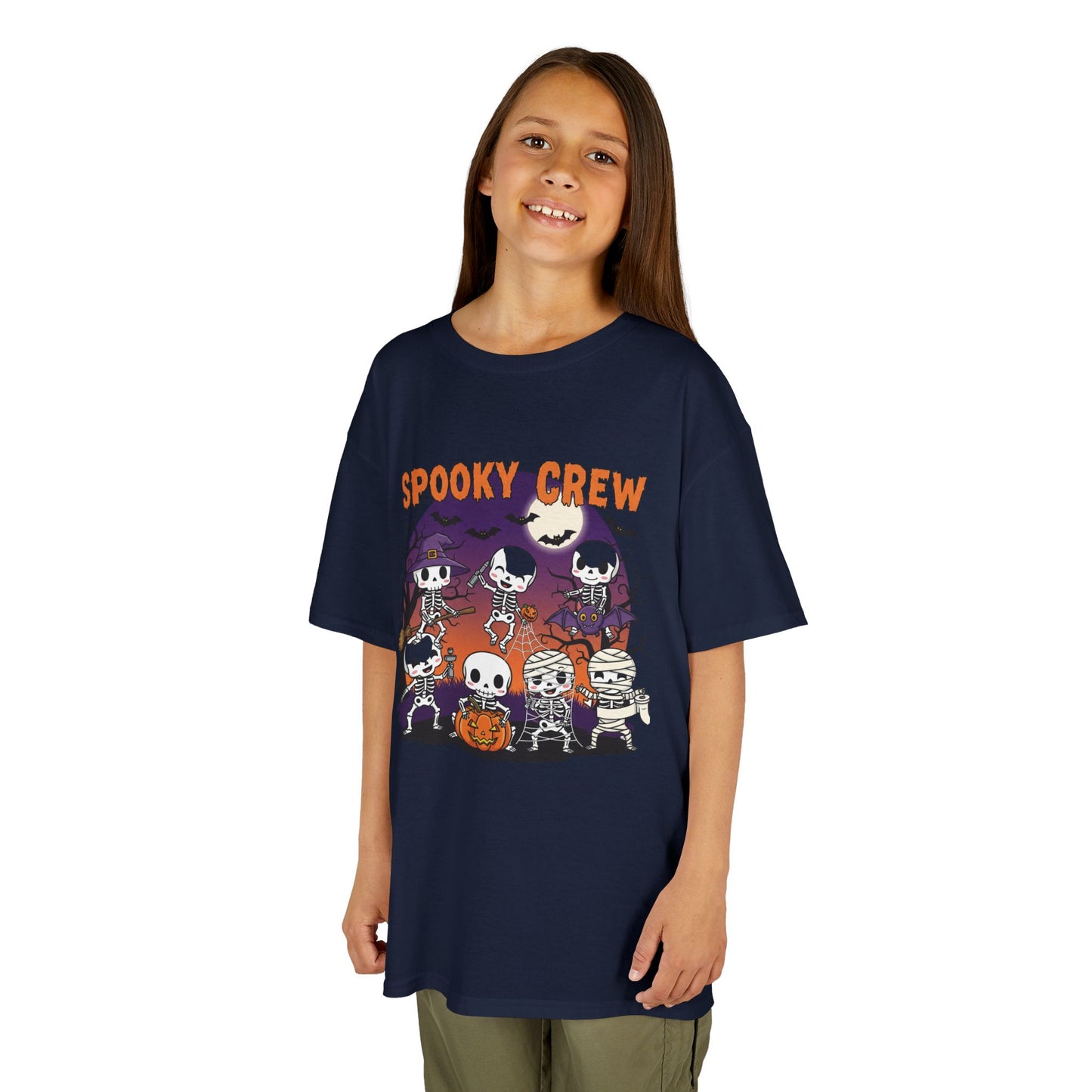 Kids Spooky Crew Halloween Tee, Fun Kid's T-Shirt, Halloween Party Top, Cozy Cotton Kids Shirt, Cute Costume Alternative