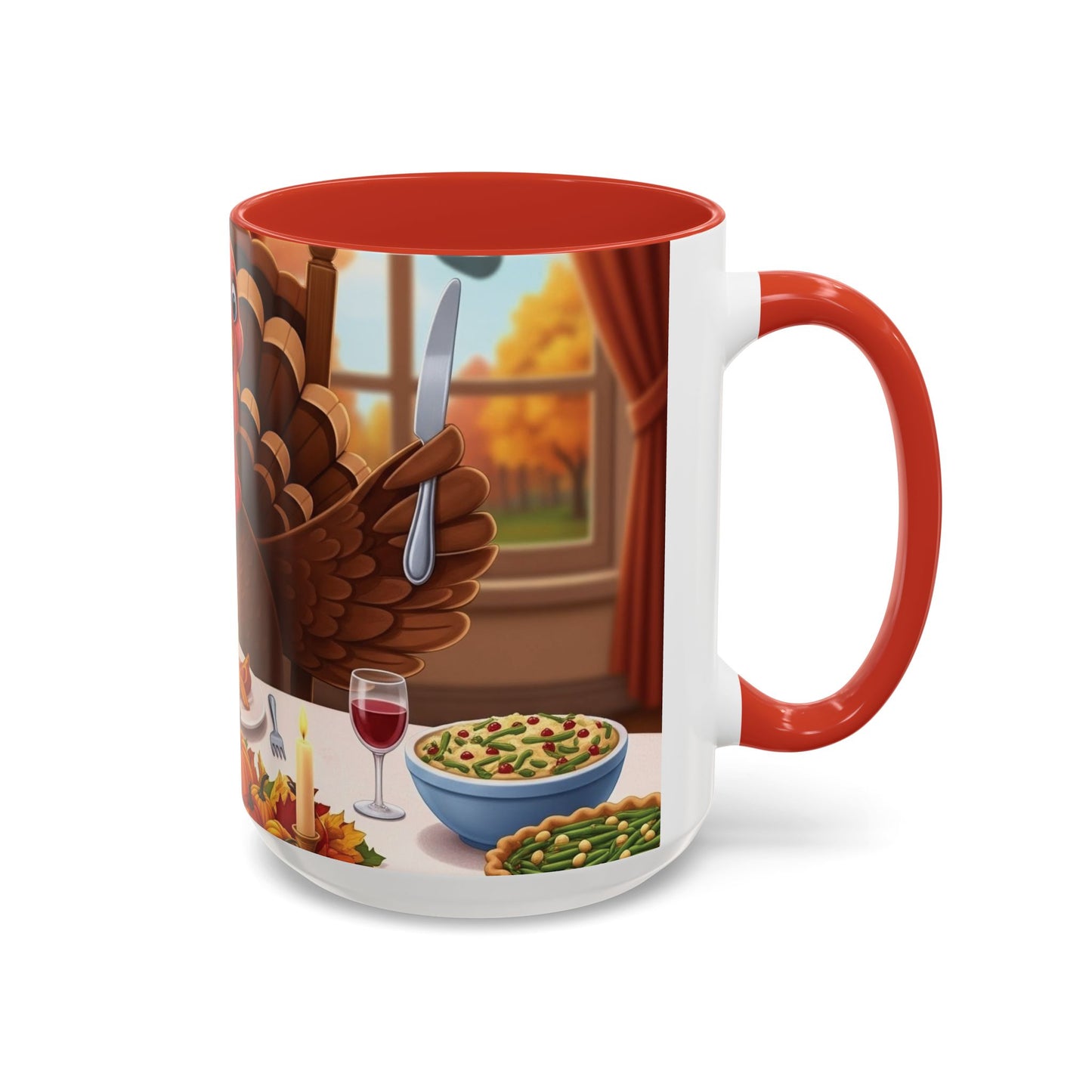 Thanksgiving Turkey Accent Coffee Mug - Holiday Decor, Gift for Friends, Family Gatherings, Festive Coffee Lover, Autumn Celebration