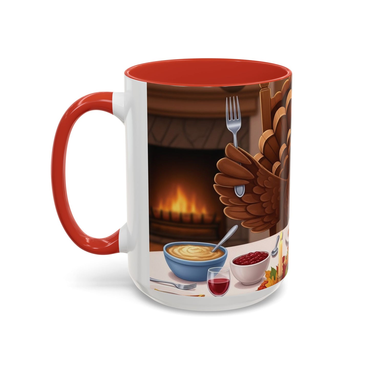 Thanksgiving Turkey Accent Coffee Mug - Holiday Decor, Gift for Friends, Family Gatherings, Festive Coffee Lover, Autumn Celebration