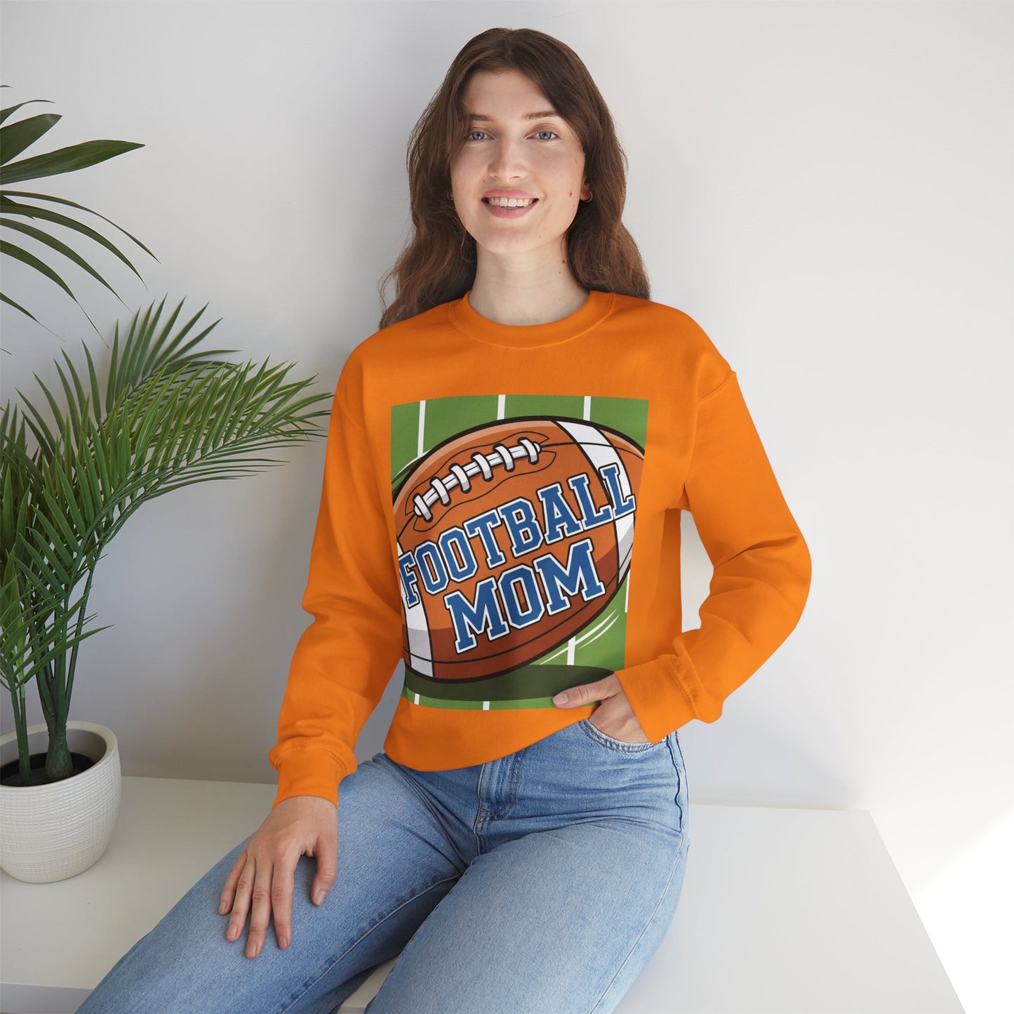 Football Mom Crewneck Sweatshirt, Cozy Sports Apparel, Gift for Football Moms, Game Day Outfit, Casual Team Spirit Wear
