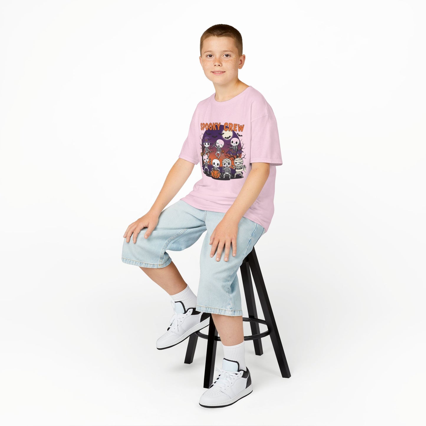 Kids Spooky Crew Halloween Tee, Fun Kid's T-Shirt, Halloween Party Top, Cozy Cotton Kids Shirt, Cute Costume Alternative