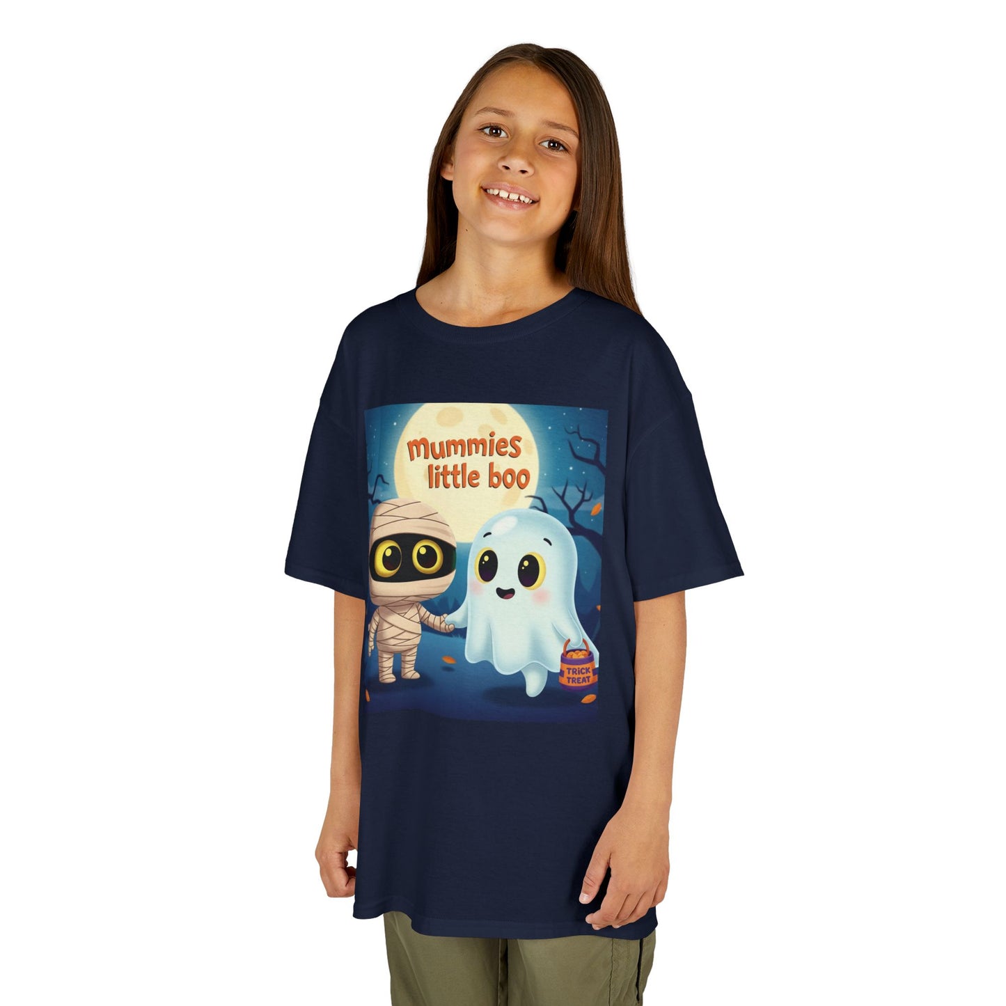 Mummy & Ghost Kids Tee, Halloween Shirt for Kids, Cute Trick-or-Treat T-Shirt, Fun Halloween Costume, Kids Graphic Tee