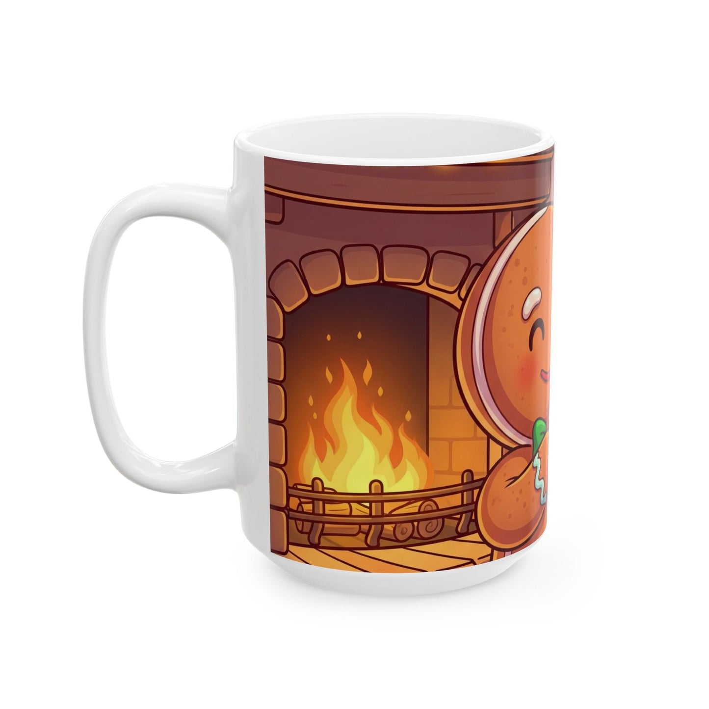 Cozy Gingerbread Mug - Winter Hot Cocoa Cup, Christmas Gift, Holiday Tea Mug, Cute Kitchen Decor, Festive Hot Drinkware