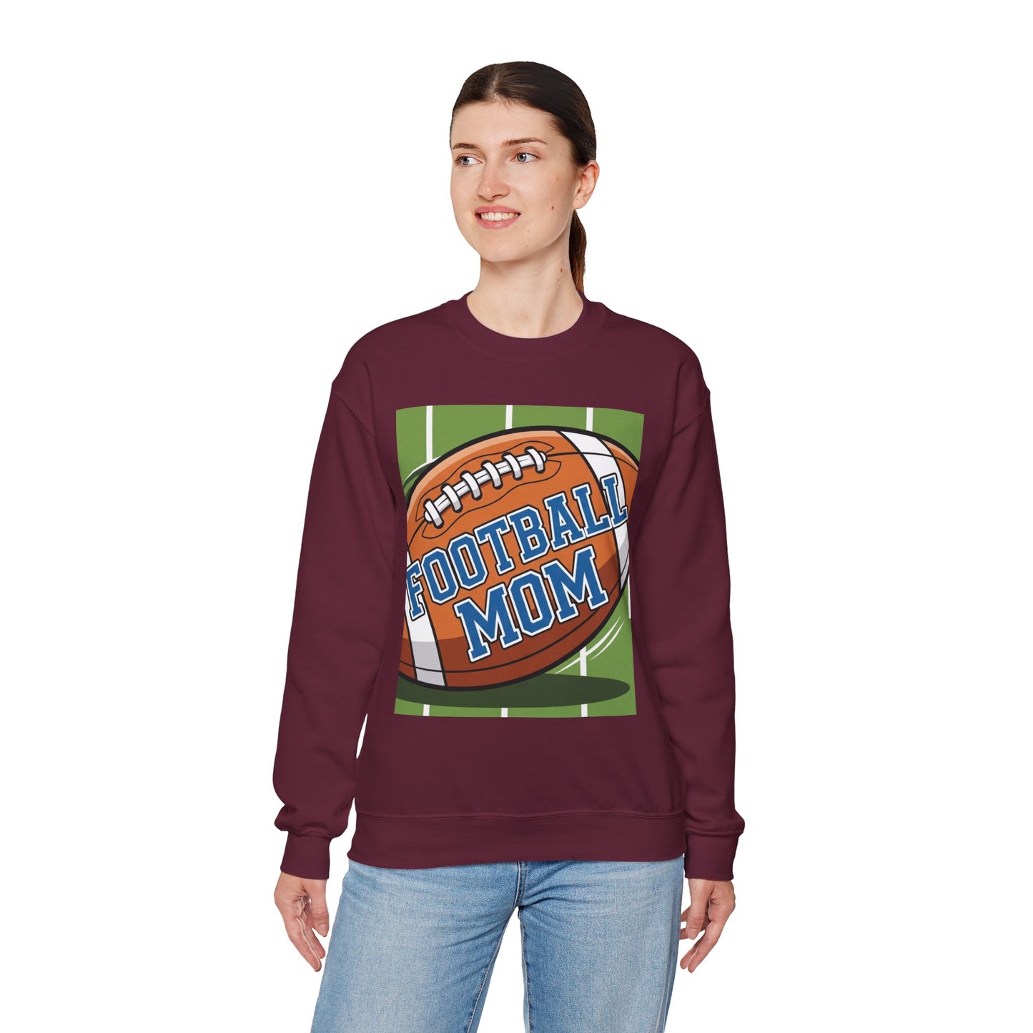 Football Mom Crewneck Sweatshirt, Cozy Sports Apparel, Gift for Football Moms, Game Day Outfit, Casual Team Spirit Wear